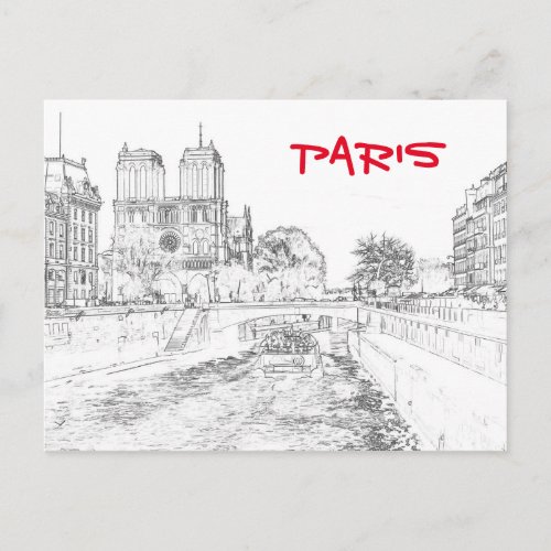 Illustration of Notre Dame de Paris Postcard