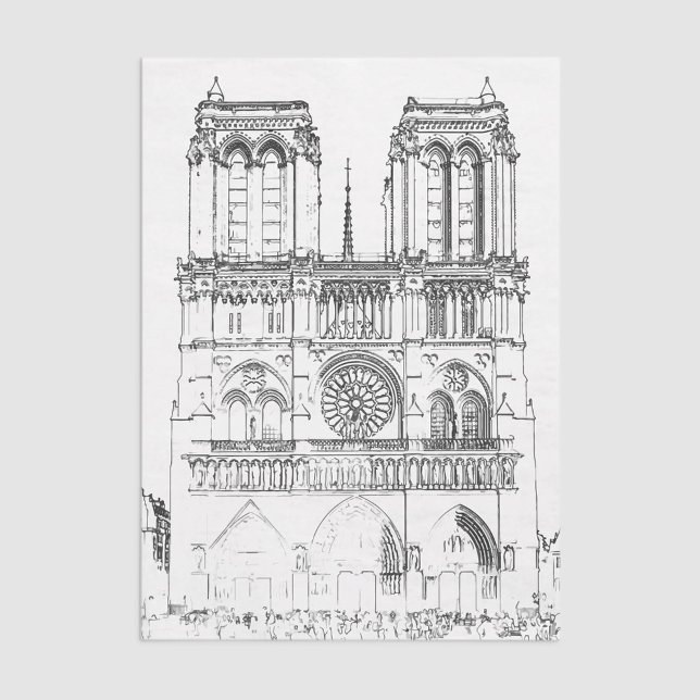 Illustration of Notre Dame de Paris Tissue Paper (Creator Uploaded)