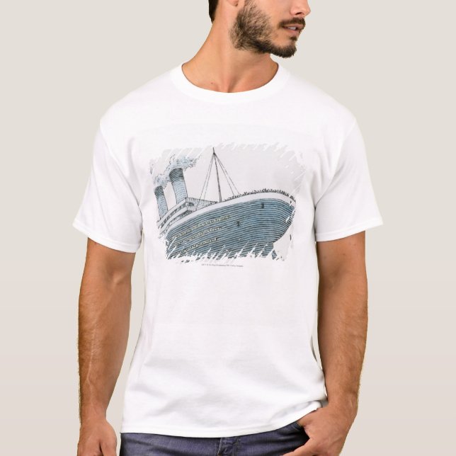 Illustration of passenger falling from the Titanic T-Shirt (Front)
