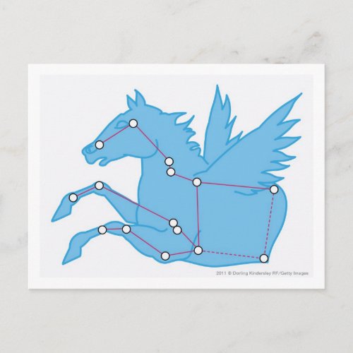 Illustration of Pegasus constellation Postcard