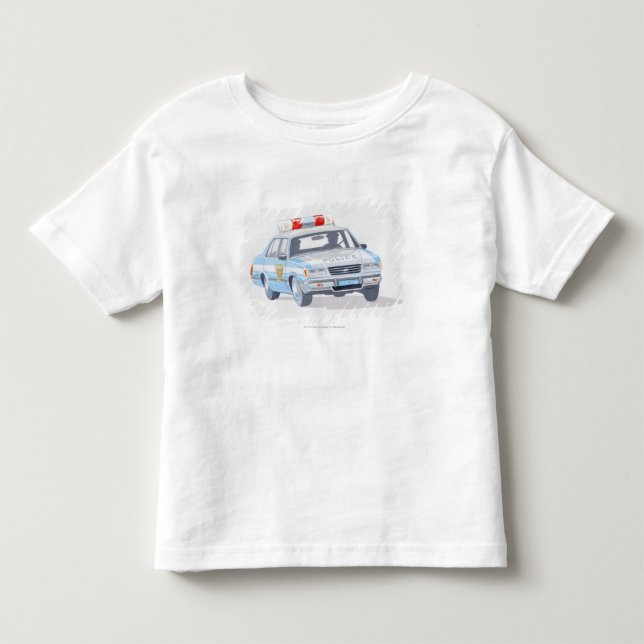 Illustration of police car with two policemen toddler t-shirt (Front)