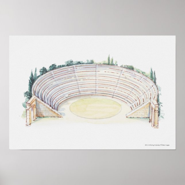Illustration of Roman amphitheater Poster (Front)