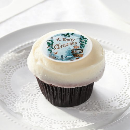 Illustration of Santa Clause Holiday   Edible Frosting Rounds