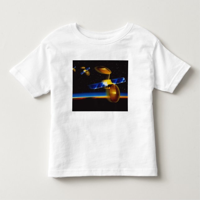 Illustration of satellites over Earth's horizon Toddler T-shirt (Front)