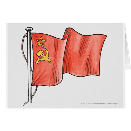 Illustration of Soviet flag Cards (Front Horizontal)