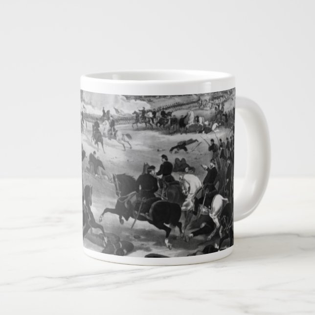 Illustration of the Battle of Gettysburg Giant Coffee Mug (Front Right)