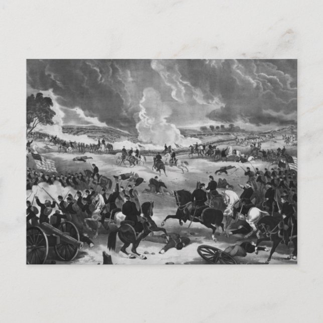 Illustration of the Battle of Gettysburg Postcard (Front)