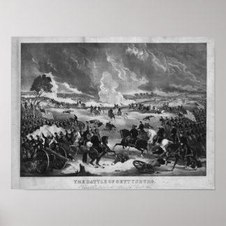 Illustration of the Battle of Gettysburg Poster