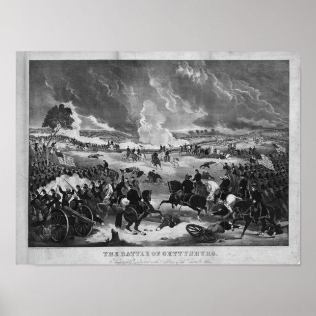 Illustration of the Battle of Gettysburg Poster (Front)