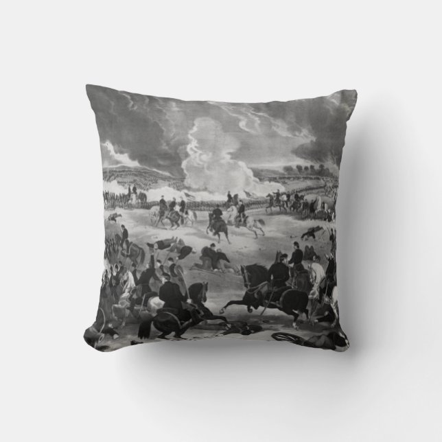 Illustration of the Battle of Gettysburg Throw Pillow (Front)