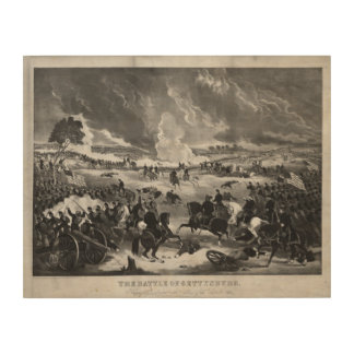 Illustration of the Battle of Gettysburg Wood Wall Art