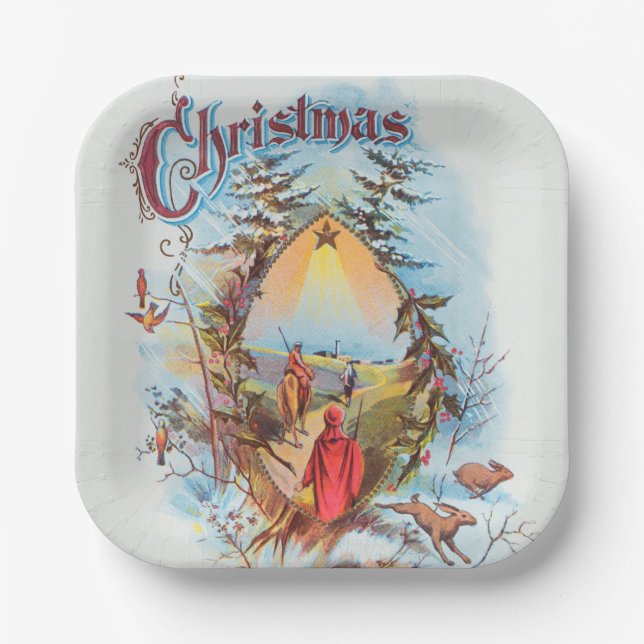 Illustration of the Biblical Magi Holiday    Paper Plates (Front)