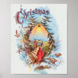 Illustration of the Biblical Magi Holiday Poster