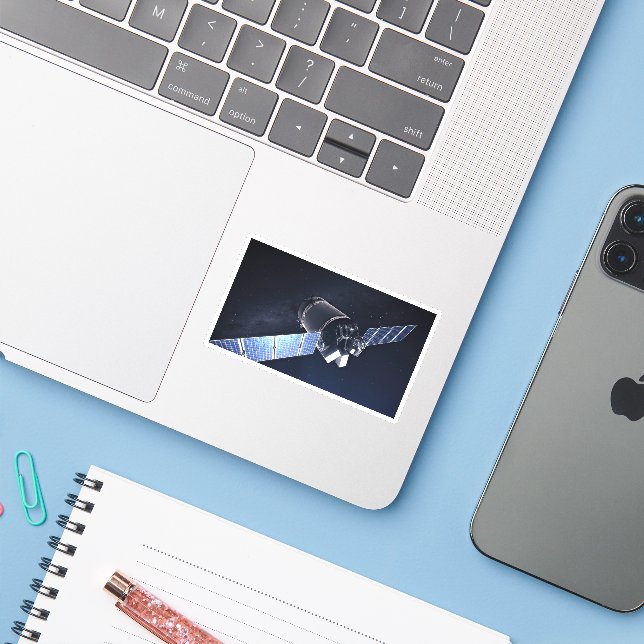 Illustration Of The Dragon Xl Spacecraft. Sticker (Laptop w/ iPhone)