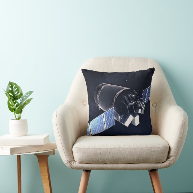 Illustration Of The Dragon Xl Spacecraft. Throw Pillow (Chair)