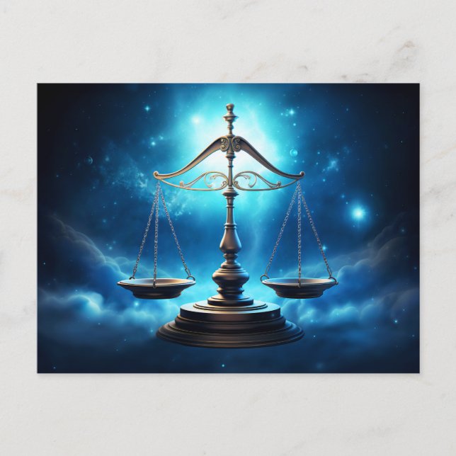 Illustration of the Libra Zodiac Sign Postcard (Front)