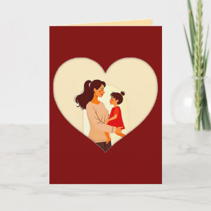 Illustration of the love between mother and daught card