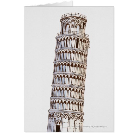 Illustration of the Tower of Pisa Cards (Front)