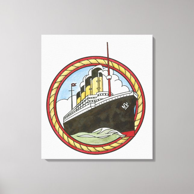 Illustration of Titanic Canvas Print (Front)