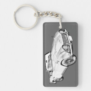 Illustration Of Triumph Tr4 Sports Car Keychain