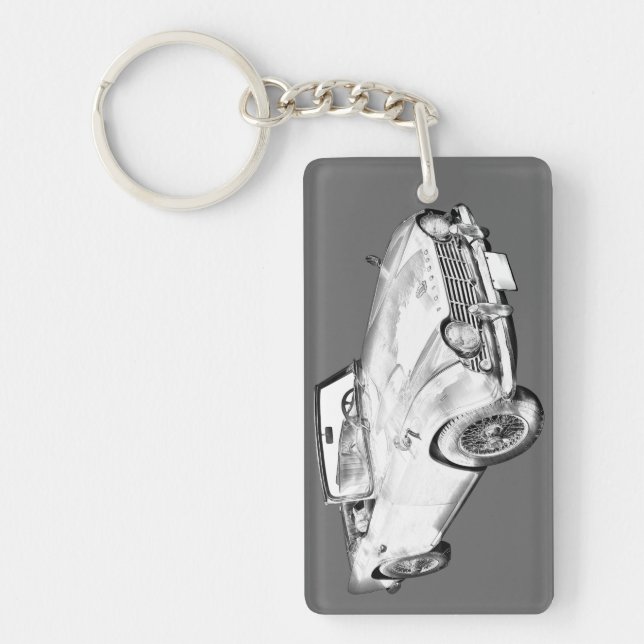 Illustration Of Triumph Tr4 Sports Car Keychain (Front)