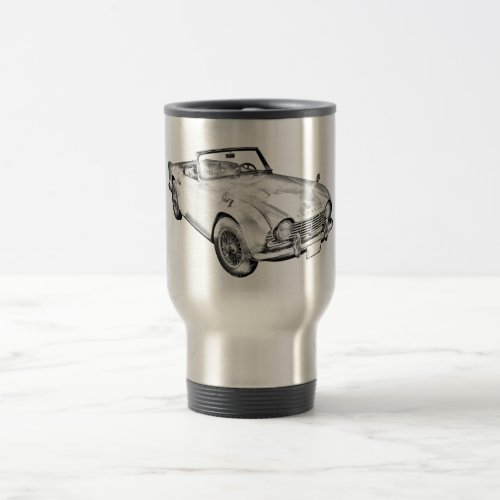 Illustration Of Triumph Tr4 Sports Car Travel Mug