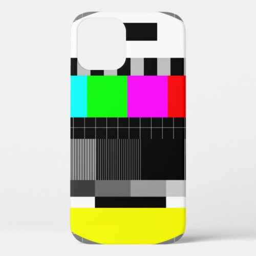 illustration of tv no signal back in retro style  iPhone 12 case