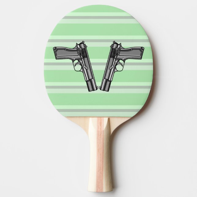 Illustration of two pistols Ping-Pong paddle (Front)