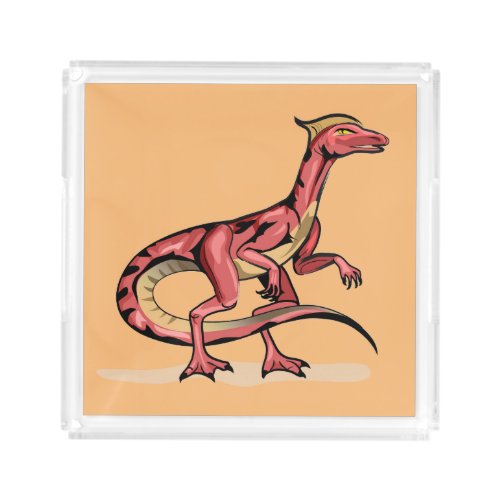 Illustration Of Velociraptor Acrylic Tray