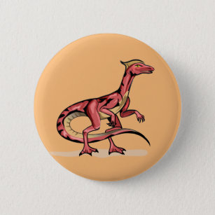Illustration Of Velociraptor. Button