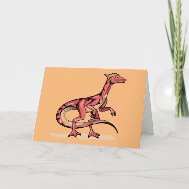 Illustration Of Velociraptor. Card (Front)
