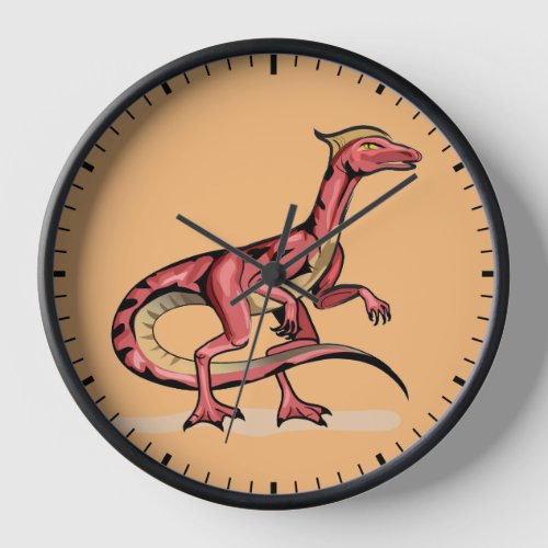 Illustration Of Velociraptor Clock