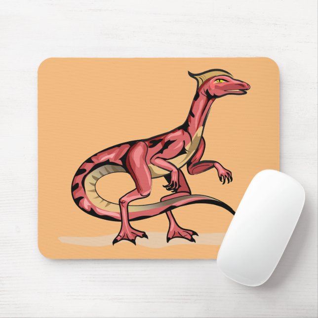 Illustration Of Velociraptor. Mouse Pad (With Mouse)