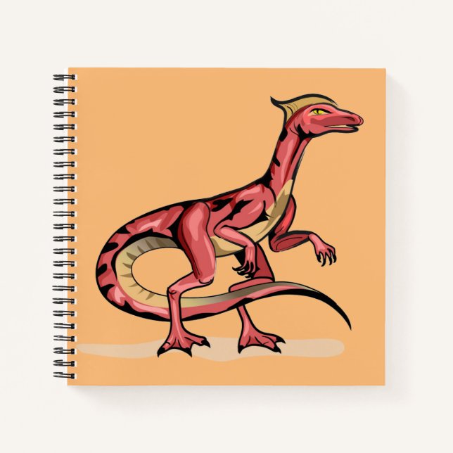 Illustration Of Velociraptor. Notebook (Front)