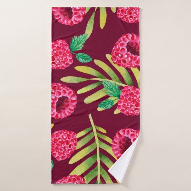 Illustration of watercolor hand drawn pattern with bath towel (Bath Towel)
