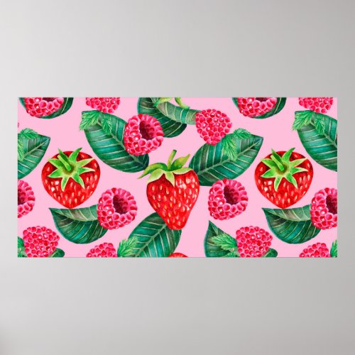 Illustration of watercolor hand drawn pattern with poster