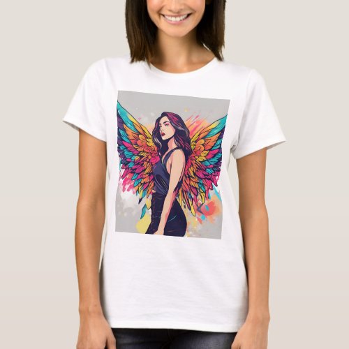  illustration of women with Feathers Phone Case T_Shirt