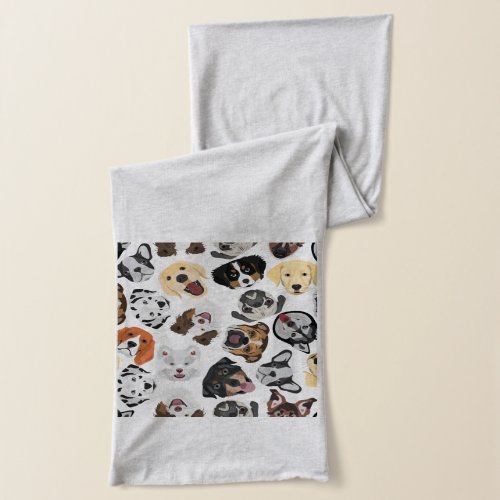 Illustration Pattern Dogs Scarf