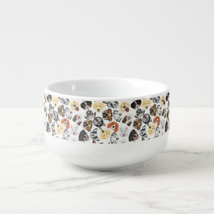 Illustration Pattern Dogs Soup Mug