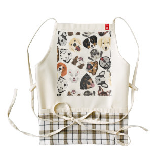 Illustration Pattern Dogs Zazzle HEART Apron