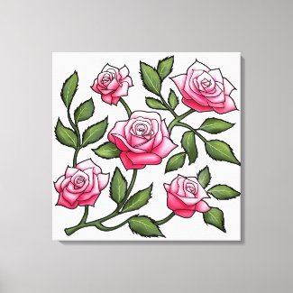 Illustration Pink Rose Floral