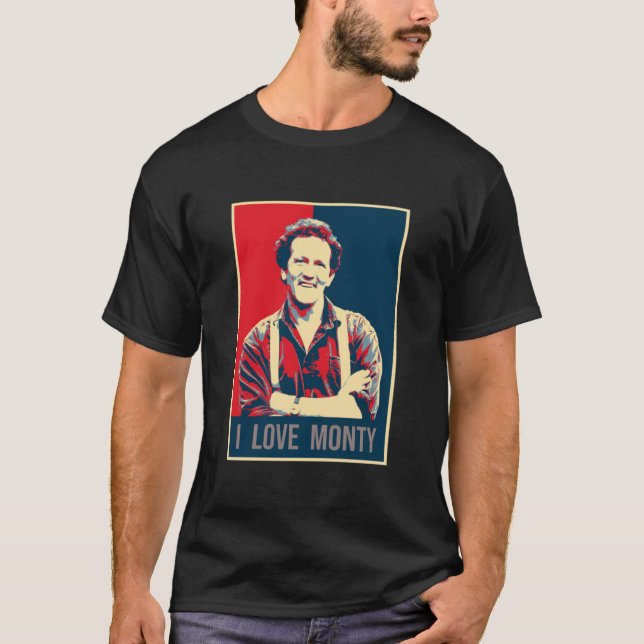 Illustration Pop Art I Love Monty Don TV Presenter T-Shirt (Front)