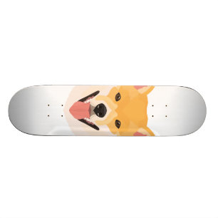 Illustration Shiba Inu Skateboard