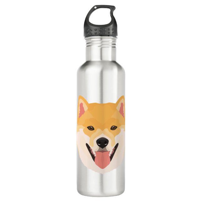 Illustration Shiba Inu Stainless Steel Water Bottle (Front)