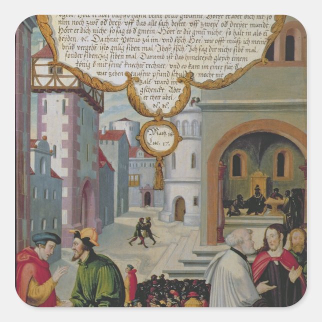 Illustration to Christ's teaching Square Sticker (Front)