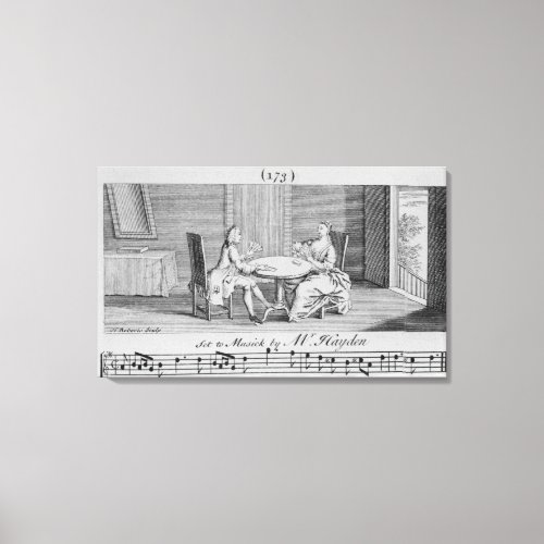 Illustration to Sheet Music by Joseph Haydn Canvas Print
