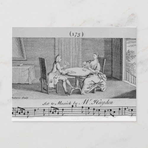 Illustration to Sheet Music by Joseph Haydn Postcard