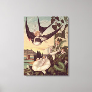 Illustration to 'Thumbkinetta', by Hans Christian Canvas Print