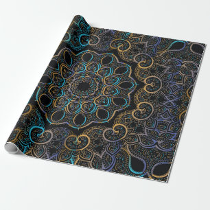 illustration vintage background. Mandala. Indian d Wrapping Paper