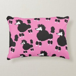 Illustration vintage french poodle seamless patter accent pillow